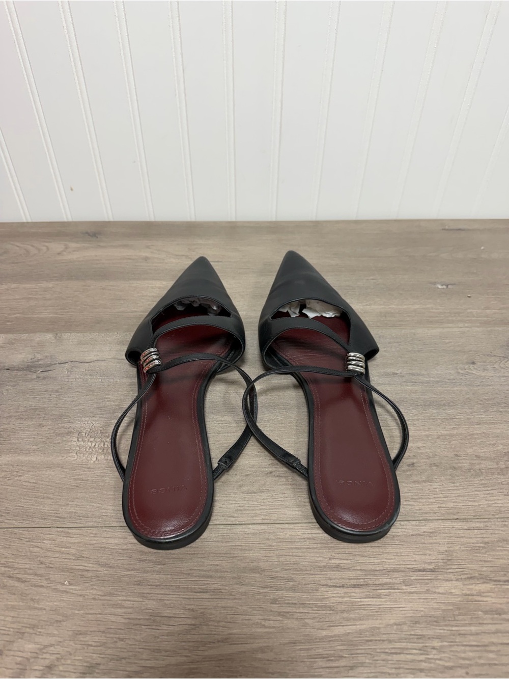 Used women Vince Gilia Hardware-Accent Leather Mules size 10 - Picture 5 of 10